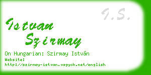 istvan szirmay business card